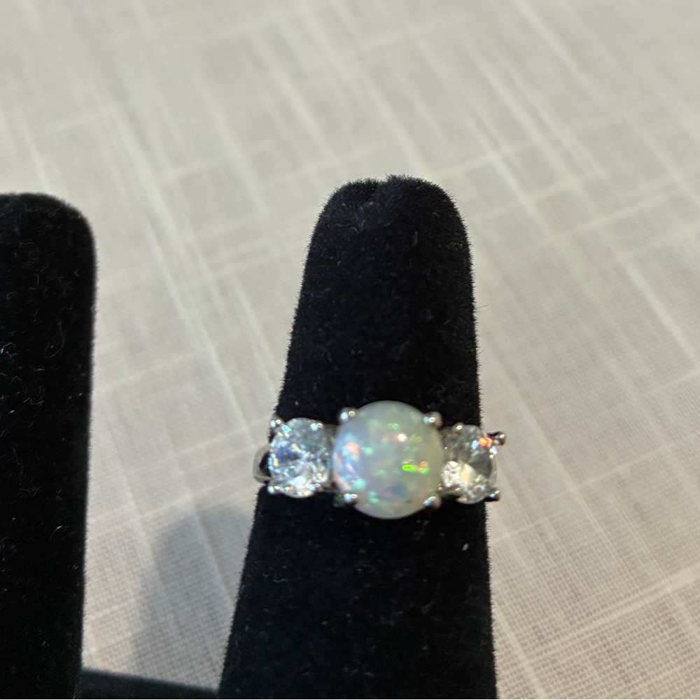 Opal Sterling silver CZ Ring - Picture 4 of 6
